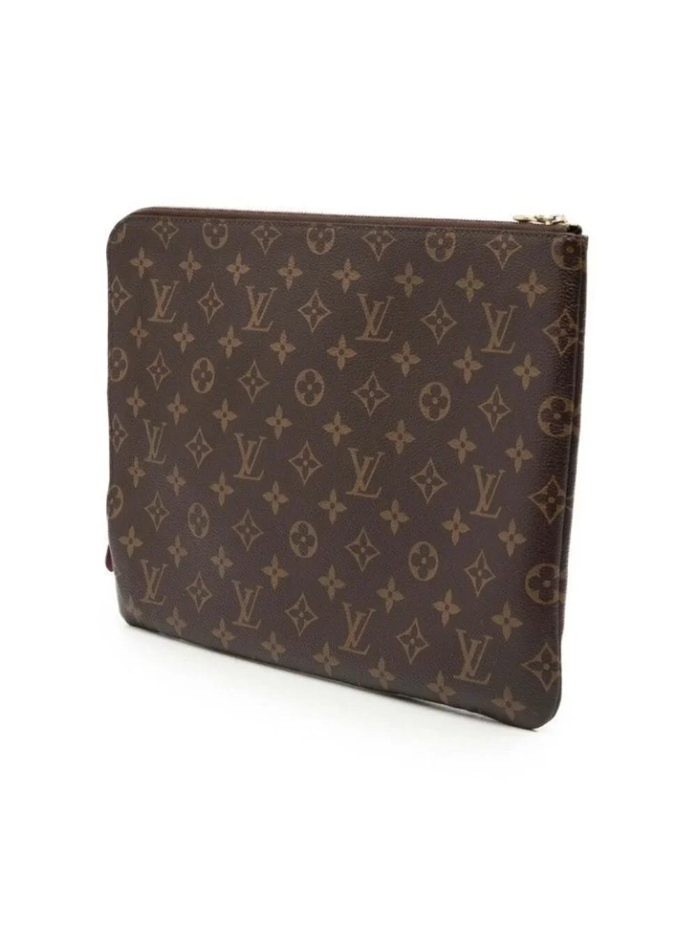 Louis Vuitton Monogram Etui Voyage GM Clutch Brown Fuchsia